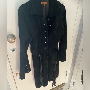 Arden B black suede trench.